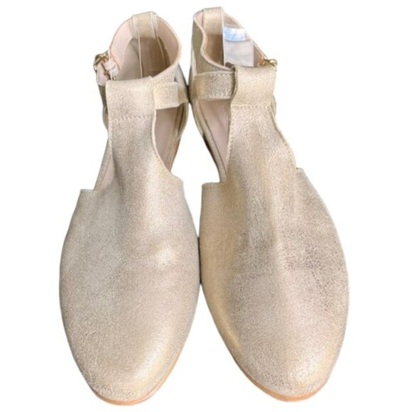 Sundance Shimmer Gold Closed Toe Ankle Wrap Sandals - Gold/Nude - 40 - Picture 3 of 9